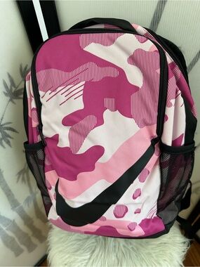 Nike Pink Camo Backpack with Black Trim